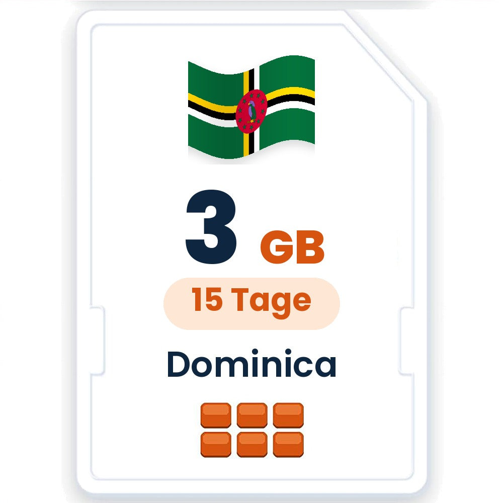 Dominica eSIM – 3 GB, 15 Tage gültig