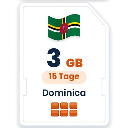 Dominica eSIM – 3 GB, 15 Tage gültig