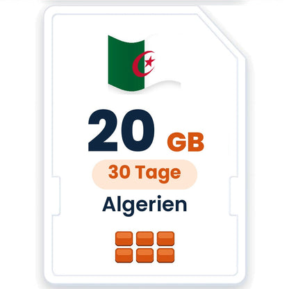 Algerien eSIM – 20 GB, 30 Tage gültig