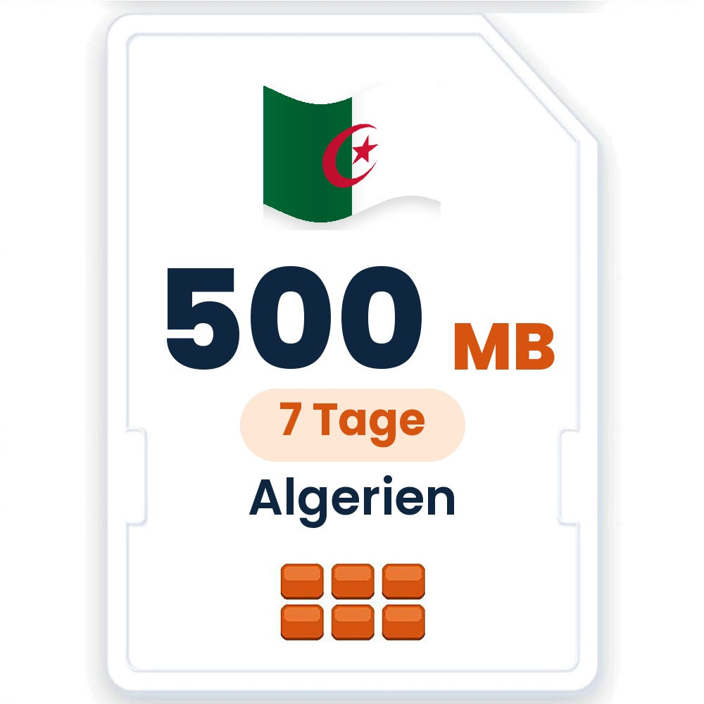 Algerien eSIM – 500 MB, 7 Tage gültig