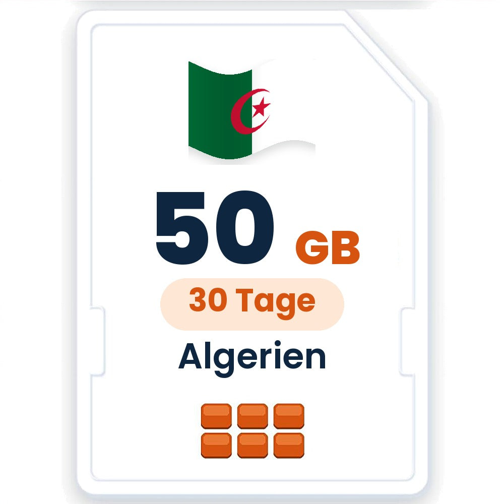 Algerien eSIM – 50 GB, 30 Tage gültig