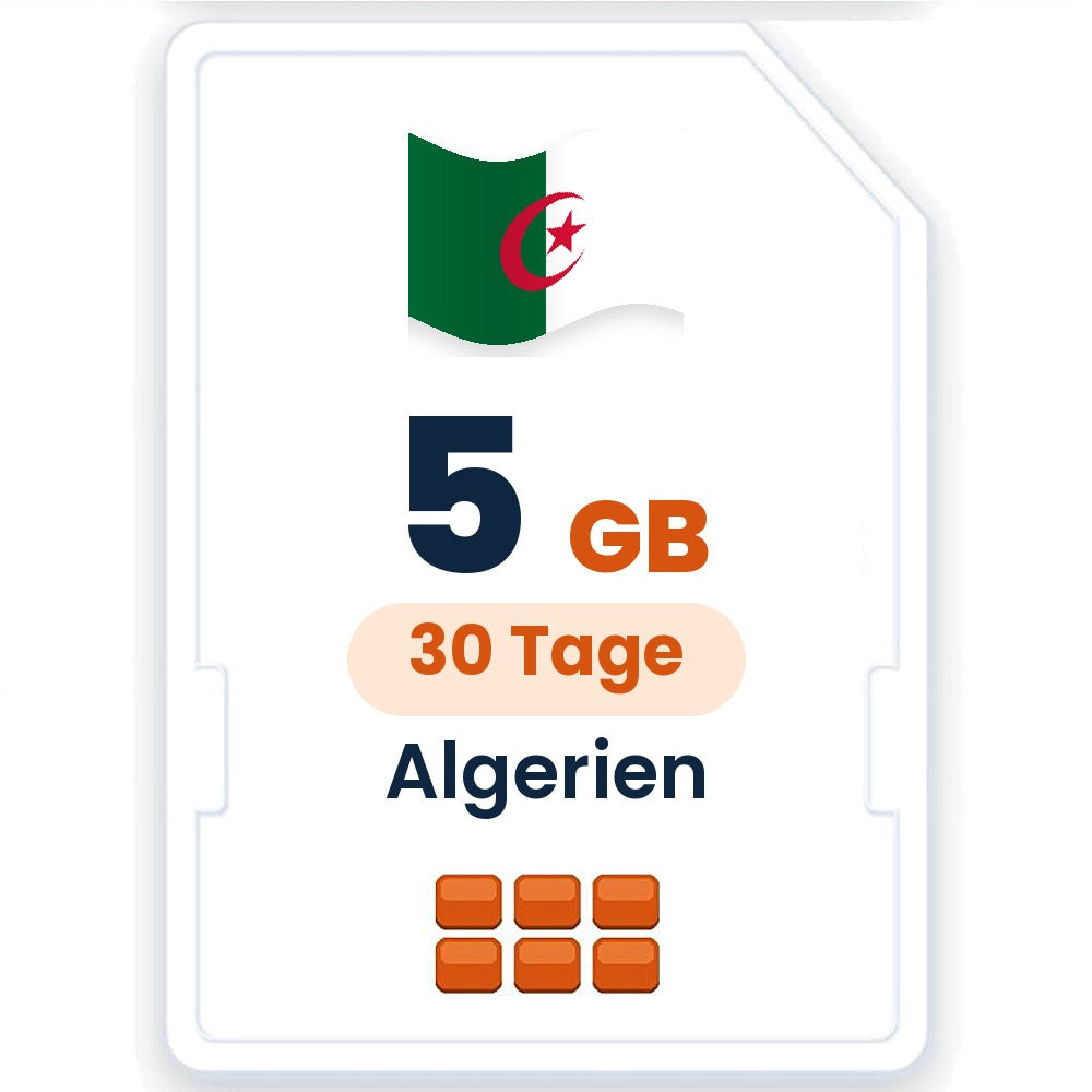 Algerien eSIM – 5 GB, 30 Tage gültig