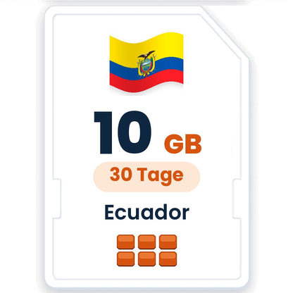 Ecuador eSIM – 10 GB, 30 Tage gültig