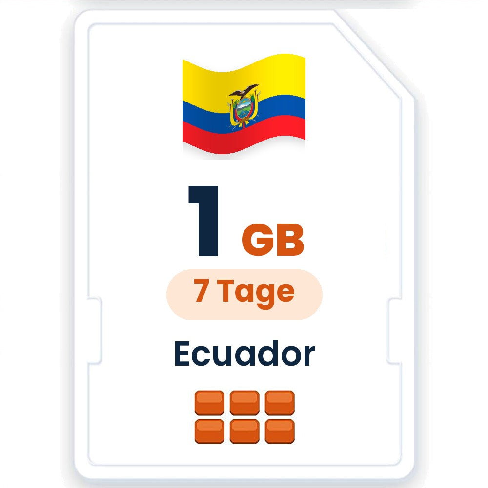 Ecuador eSIM – 1 GB, 7 Tage gültig