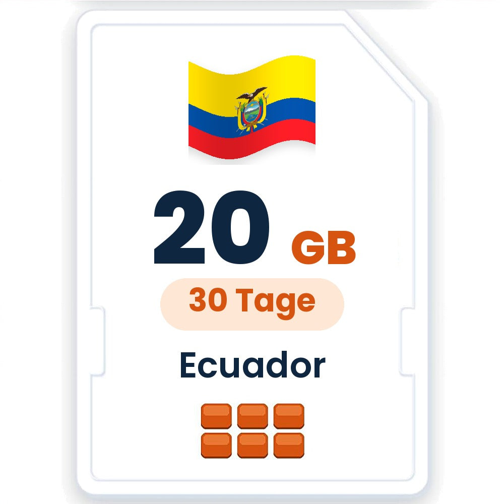 Ecuador eSIM – 20 GB, 30 Tage gültig