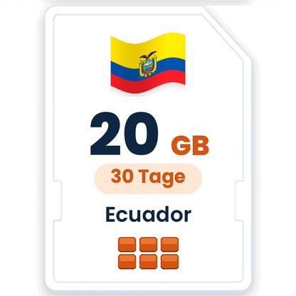 Ecuador eSIM – 20 GB, 30 Tage gültig