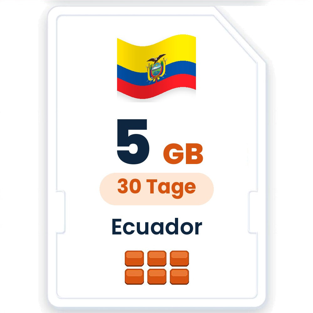 Ecuador eSIM – 5 GB, 30 Tage gültig