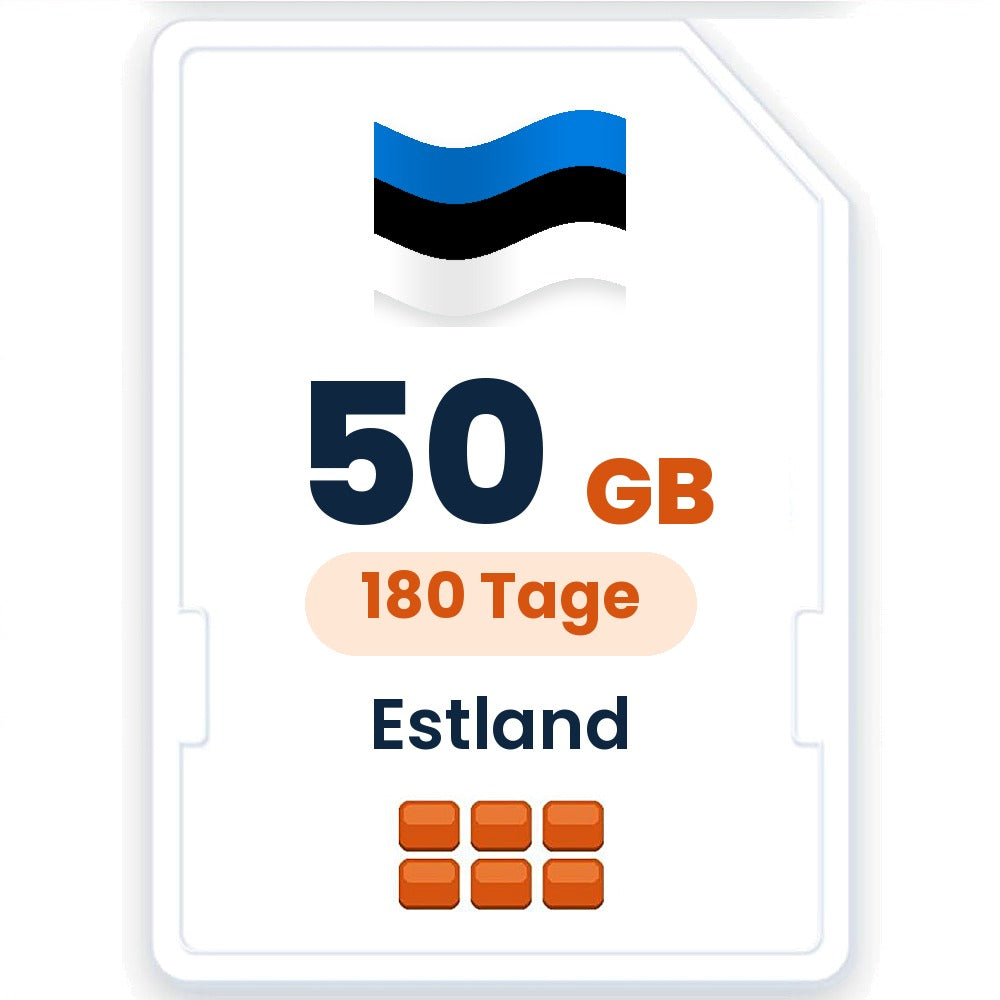 Estland eSIM – 50 GB, 180 Tage gültig