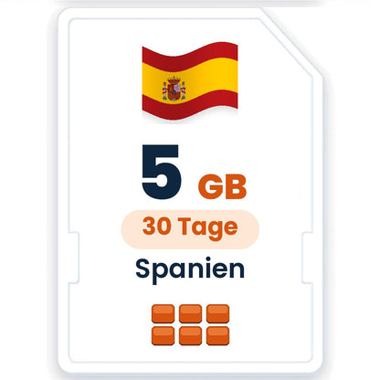 Spanien eSIM – 5 GB, 30 Tage gültig