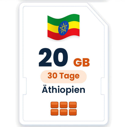 Äthiopien eSIM – 20 GB, 30 Tage gültig