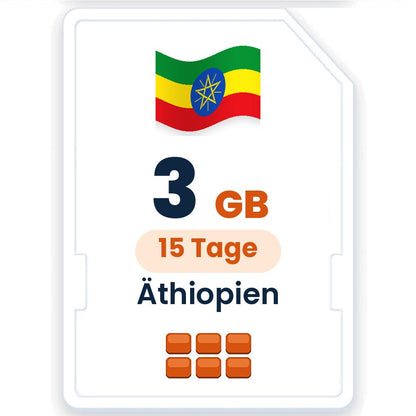 Äthiopien eSIM – 3 GB, 15 Tage gültig
