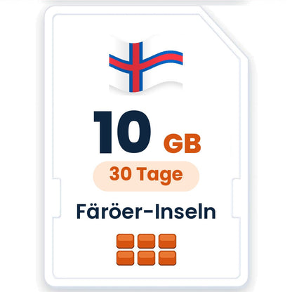 Färöer-Inseln eSIM – 10 GB, 30 Tage gültig