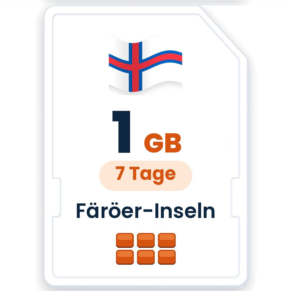 Färöer-Inseln eSIM – 1 GB, 7 Tage gültig