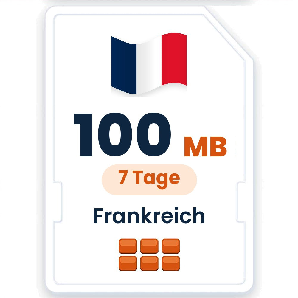 Frankreich eSIM – 100 MB, 7 Tage gültig