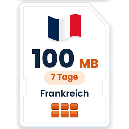Frankreich eSIM – 100 MB, 7 Tage gültig