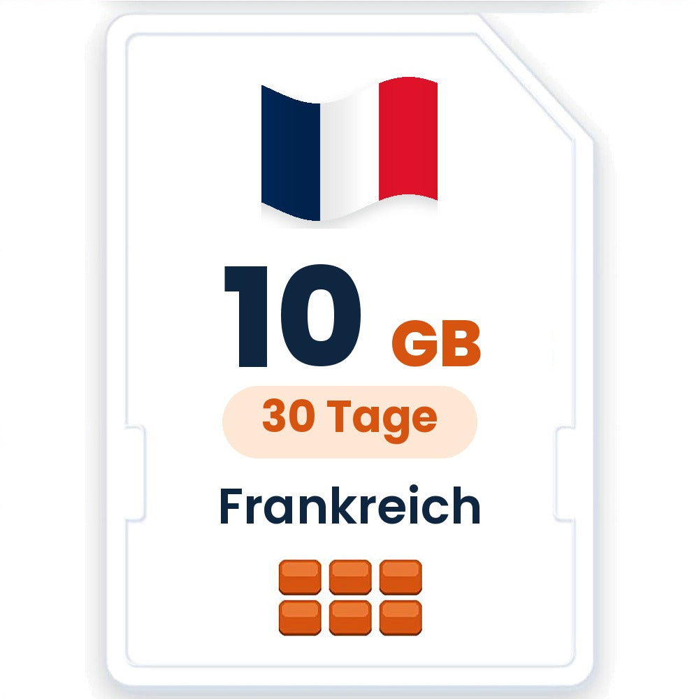 Frankreich eSIM – 10 GB, 30 Tage gültig