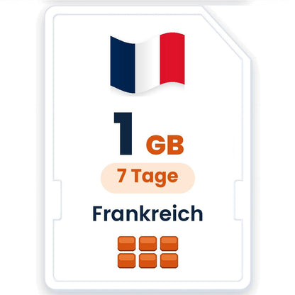 Frankreich eSIM – 1 GB, 7 Tage gültig