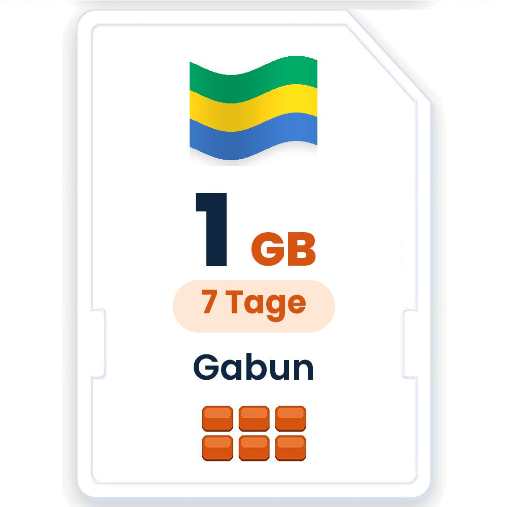 Gabun eSIM – 1 GB, 7 Tage gültig