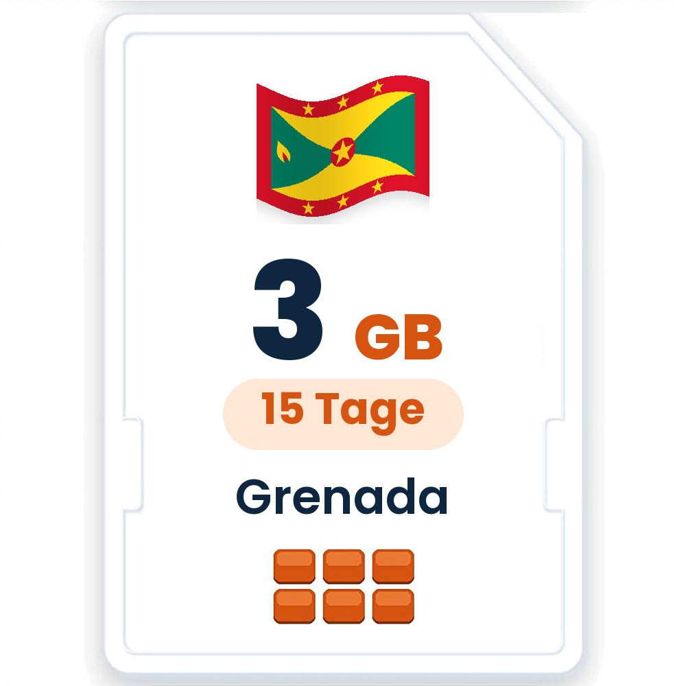Grenada eSIM – 3 GB, 15 Tage gültig