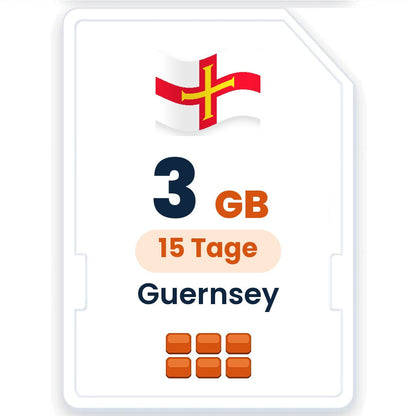 Guernsey eSIM – 3 GB, 15 Tage gültig