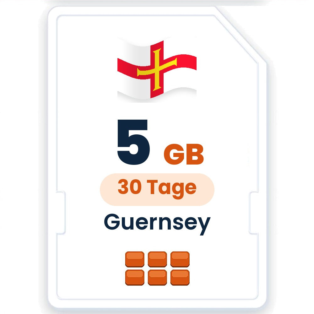 Guernsey eSIM – 5 GB, 30 Tage gültig