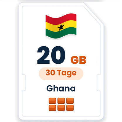Ghana eSIM – 20 GB, 30 Tage gültig