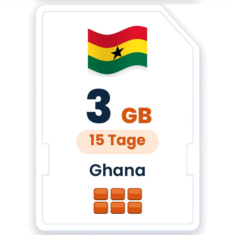 Ghana eSIM – 3 GB, 15 Tage gültig