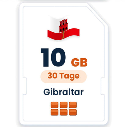 Gibraltar eSIM – 10 GB, 30 Tage gültig