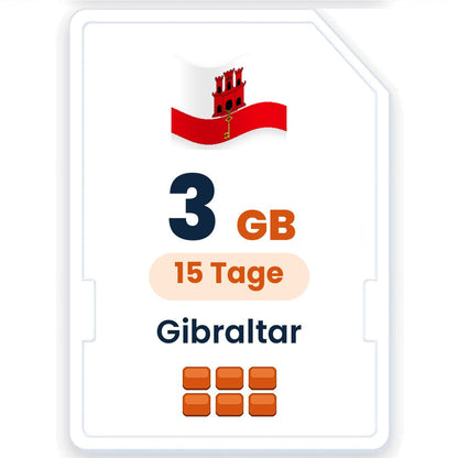 Gibraltar eSIM – 3 GB, 15 Tage gültig