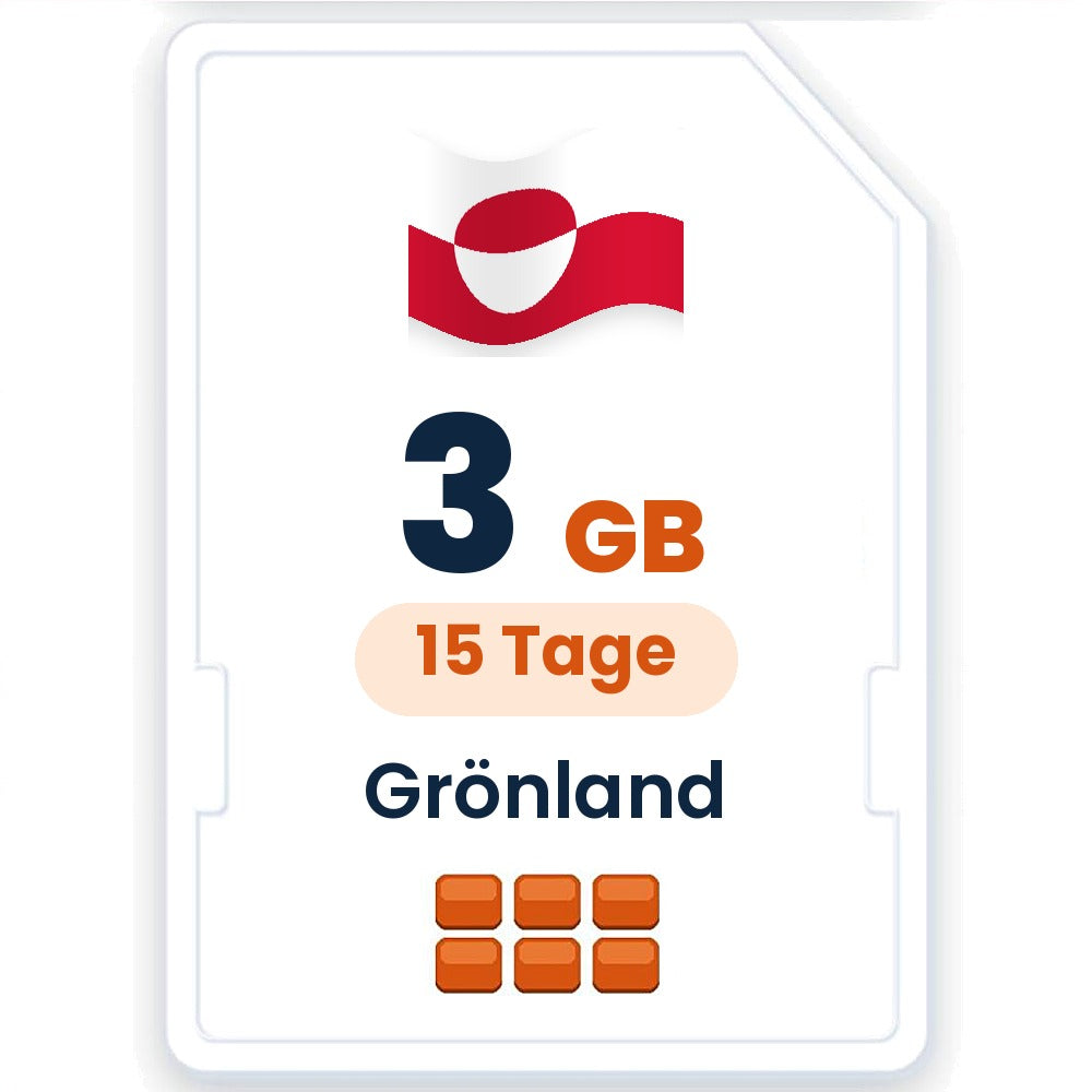 Grönland eSIM – 3 GB, 15 Tage gültig