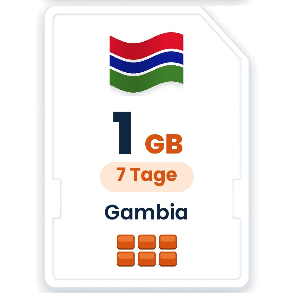 Gambia eSIM – 1 GB, 7 Tage gültig