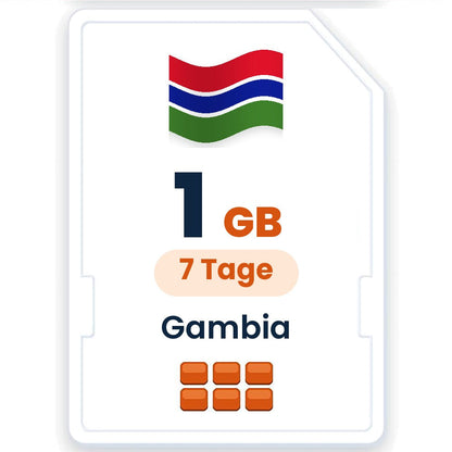 Gambia eSIM – 1 GB, 7 Tage gültig