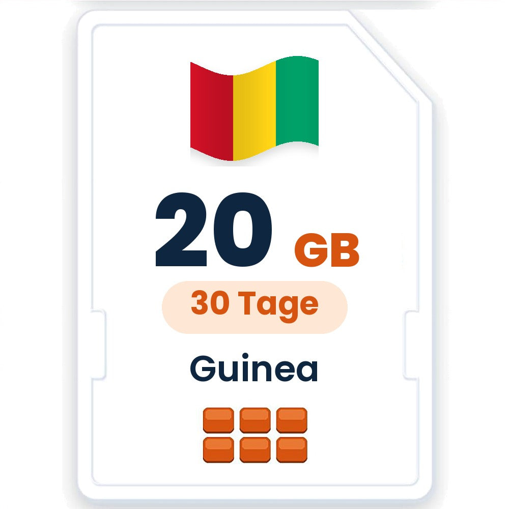 Guinea eSIM – 20 GB, 30 Tage gültig