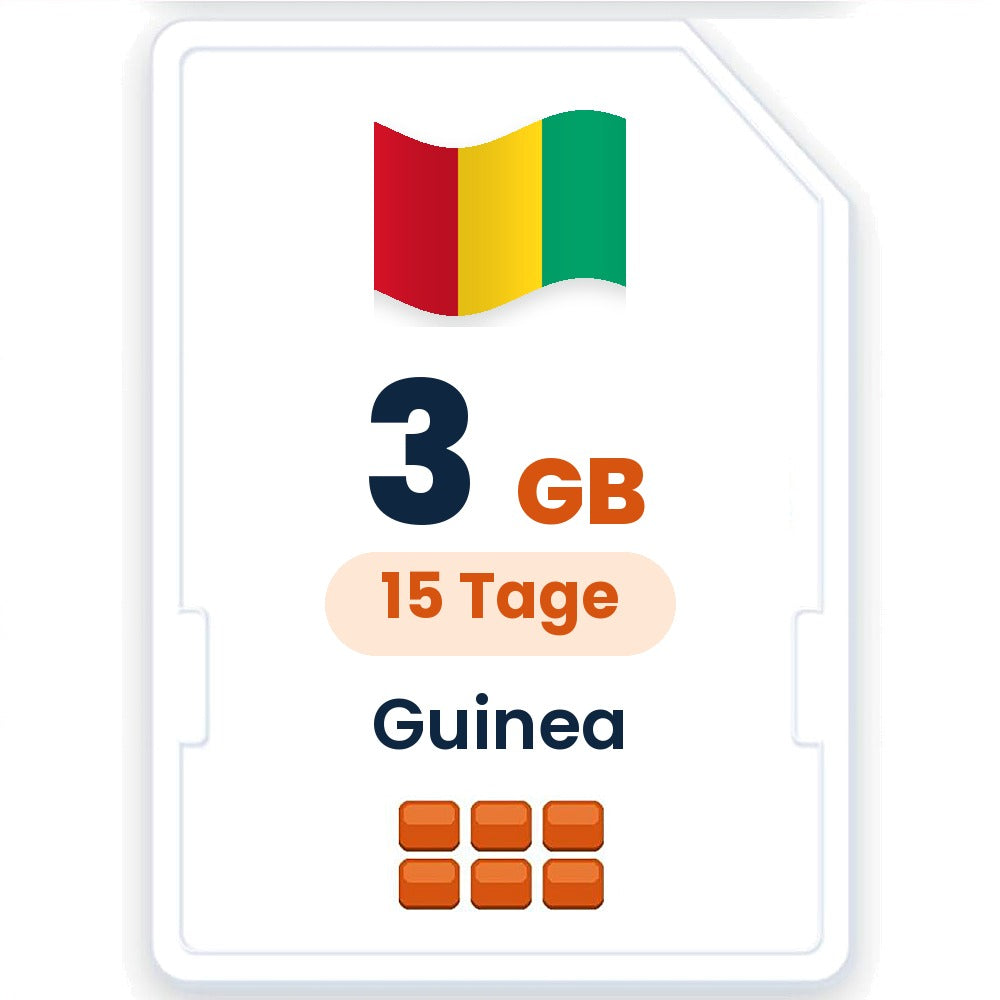 Guinea eSIM – 3 GB, 15 Tage gültig