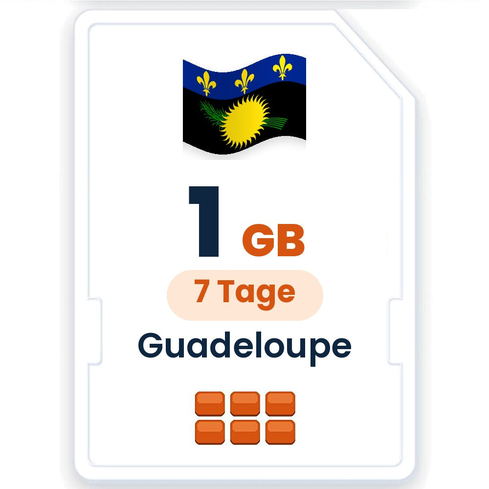 Guadeloupe eSIM – 1 GB, 7 Tage gültig