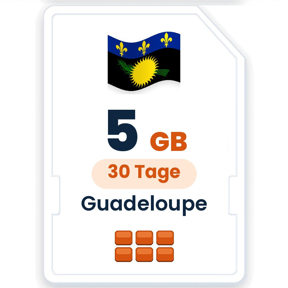 Guadeloupe eSIM – 5 GB, 30 Tage gültig
