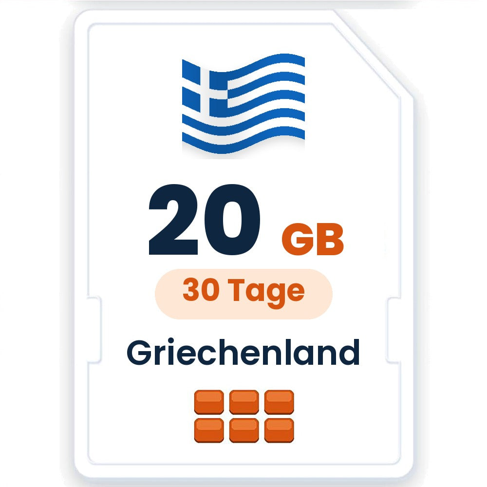Griechenland eSIM – 20 GB, 30 Tage gültig