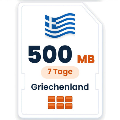Griechenland eSIM – 500 MB, 7 Tage gültig