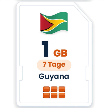 Guyana eSIM – 1 GB, 7 Tage gültig