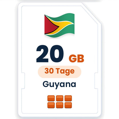 Guyana eSIM – 20 GB, 30 Tage gültig