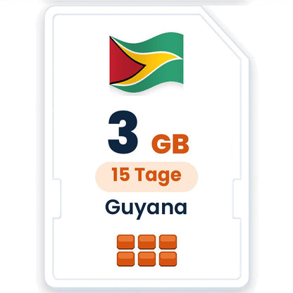 Guyana eSIM – 3 GB, 15 Tage gültig