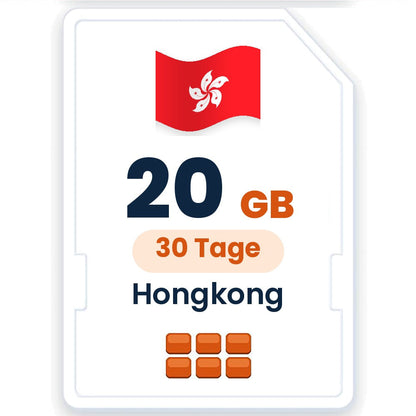 Hongkong eSIM – 20 GB, 30 Tage gültig