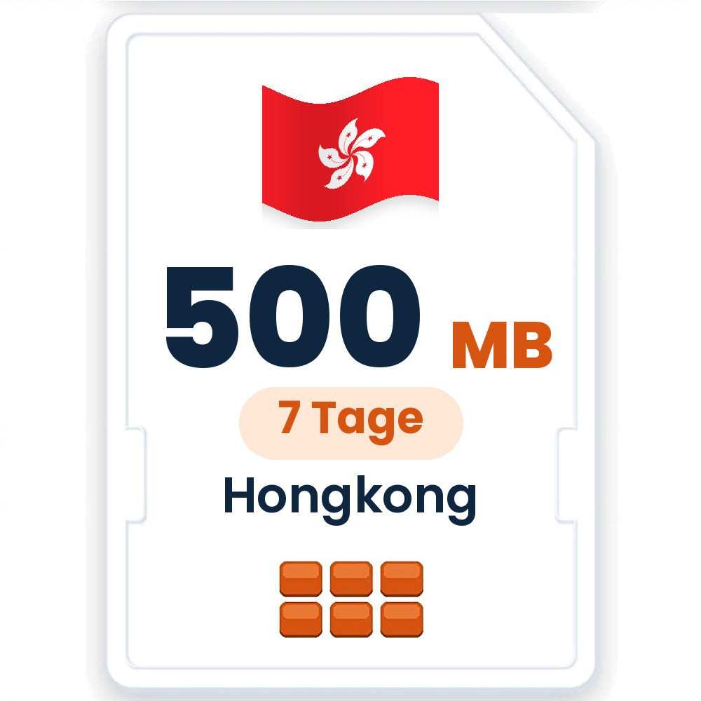 Hongkong eSIM – 500 MB, 7 Tage gültig