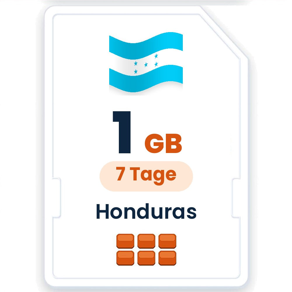 Honduras eSIM – 1 GB, 7 Tage gültig