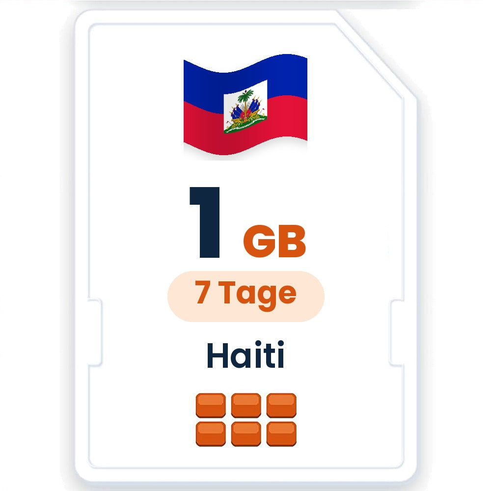 Haiti eSIM – 1 GB, 7 Tage gültig