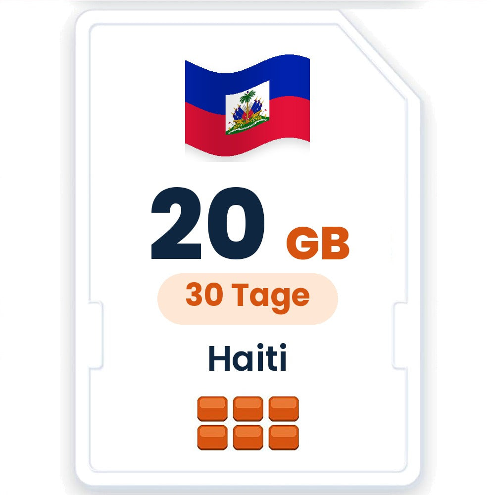 Haiti eSIM – 20 GB, 30 Tage gültig