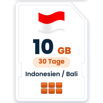 Indonesien / Bali eSIM – 10 GB, 30 Tage gültig