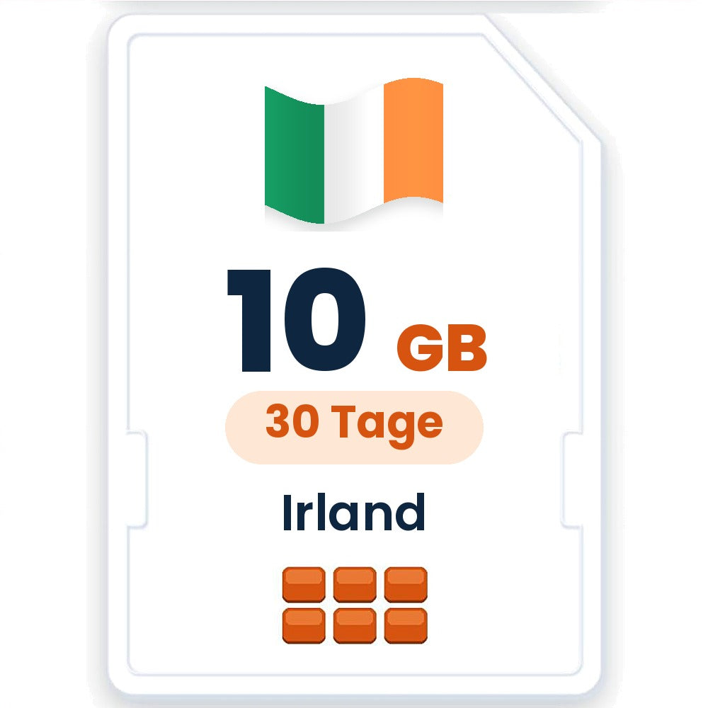 Irland eSIM – 10 GB, 30 Tage gültig