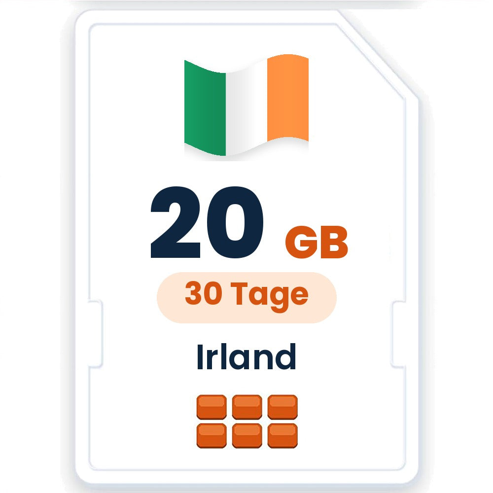 Irland eSIM – 20 GB, 30 Tage gültig