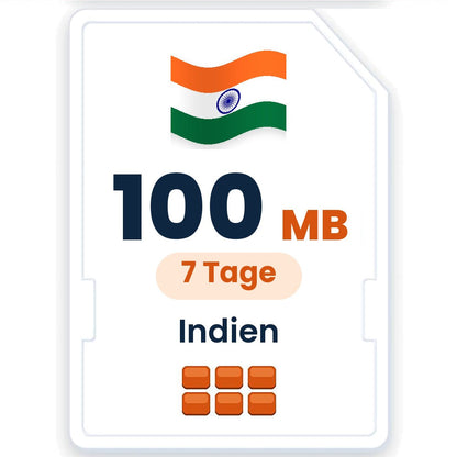 Indien eSIM – 100 MB, 7 Tage gültig